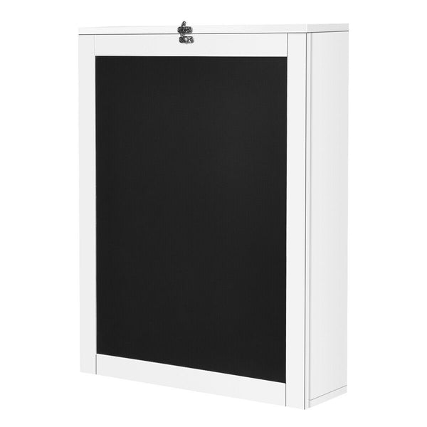 Convertible Wall Mounted Table with A Chalkboard - White