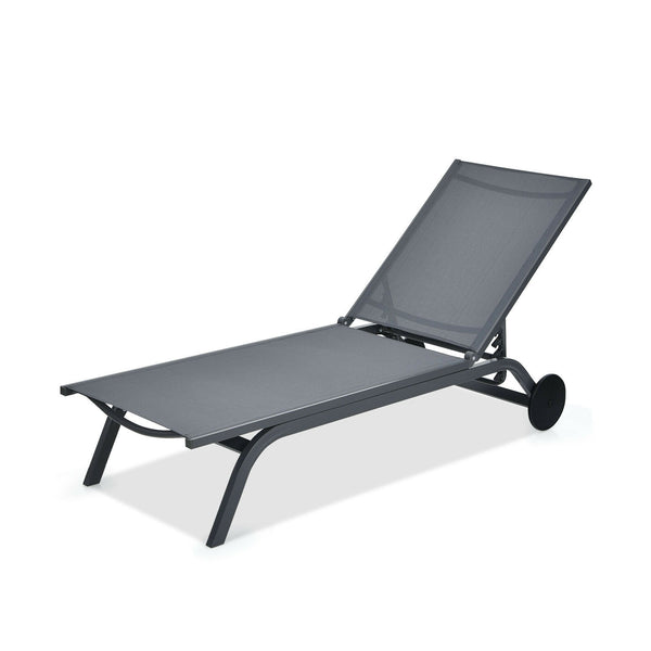 Adjustable Outdoor Patio Recliner Chair - Gray