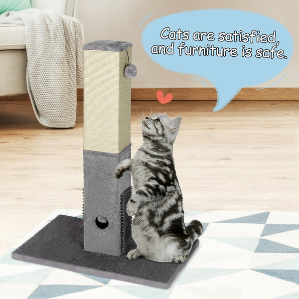 31" Tall Cat Scratching Post with Sisal Rope - Grey