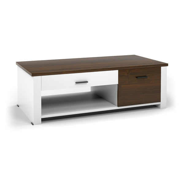 Modern Coffee Table with Storage - Brown, White