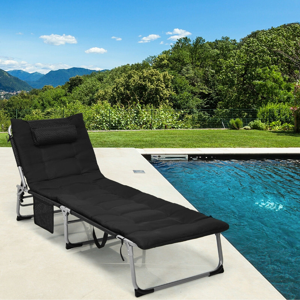 Foldable Lounge Chair - Black