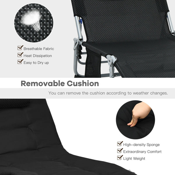 Foldable Lounge Chair - Black