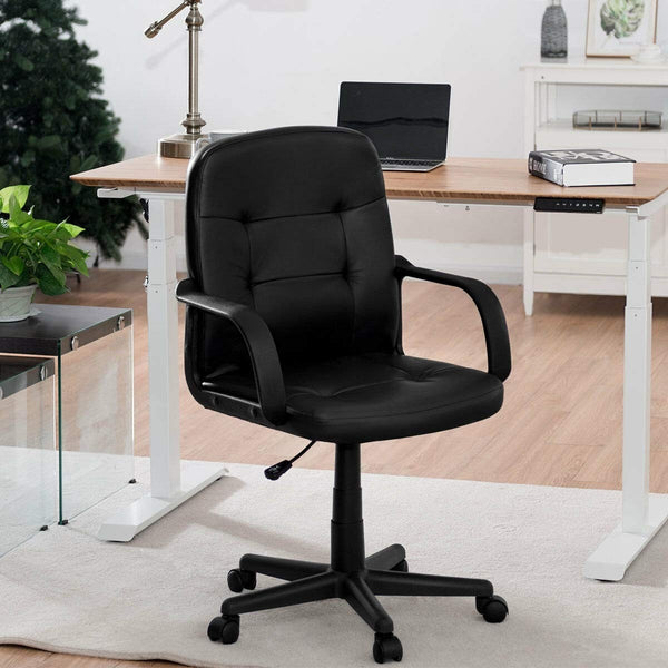 Ergonomic Mid-back Office Chair - Black