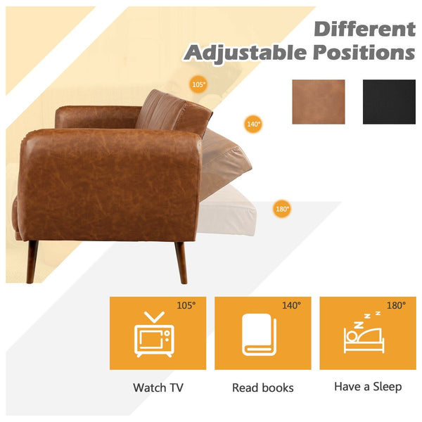 Convertible Futon Couch Bed - Brown