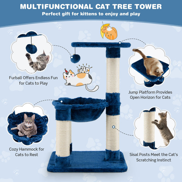 25" Multi-level Cat Tree - Blue