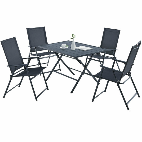 5pc Patio Dining Furniture Set - Gray
