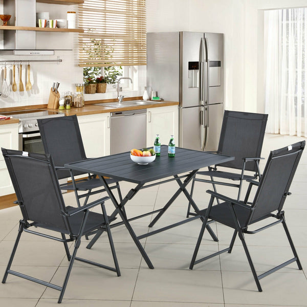 5pc Patio Dining Furniture Set - Gray