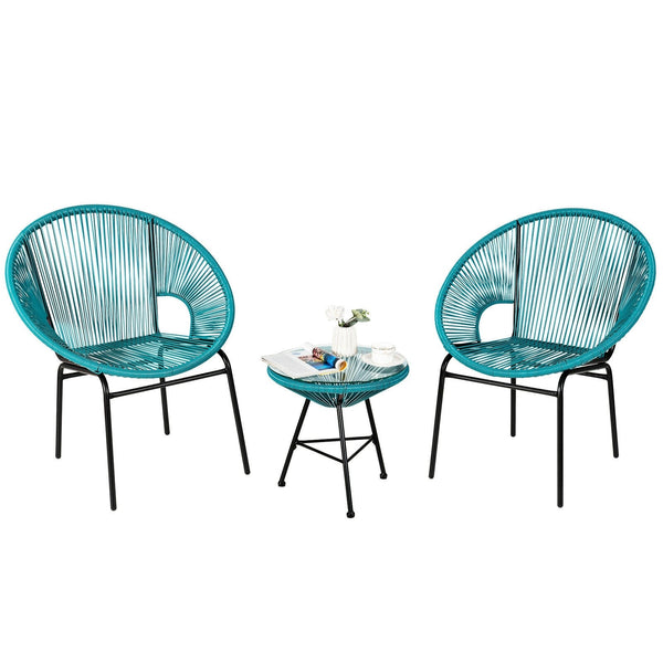 3pc Patio Furniture Set - Turquoise