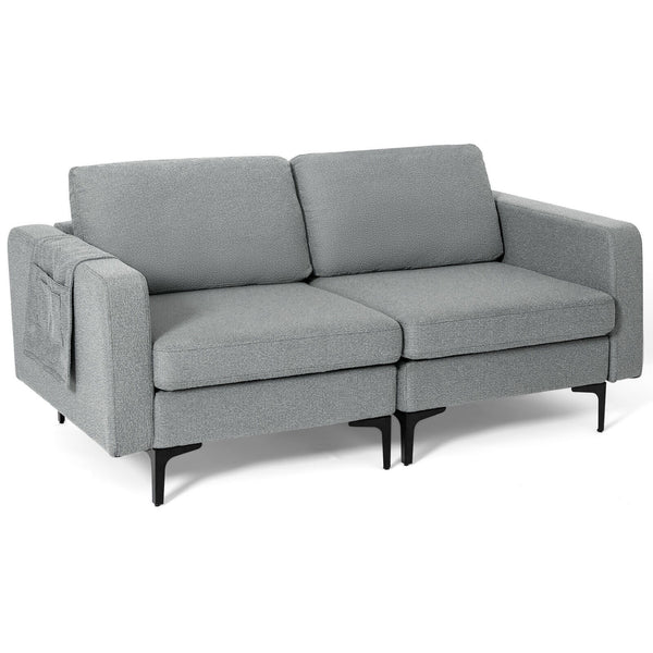 Modern Loveseat Sofa Couch - Gray