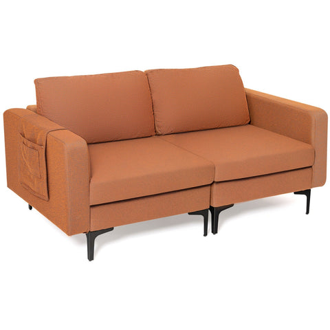 Modern Loveseat Sofa Couch - Orange
