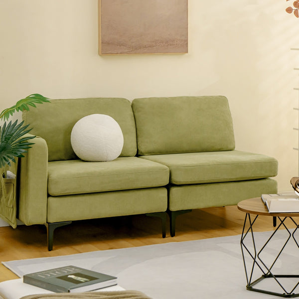 L-shaped Sectional Sofa with Reversible Chaise - Green