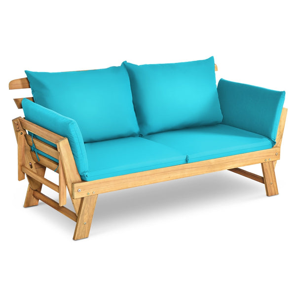 Adjustable Patio Convertible Sofa - Turquoise