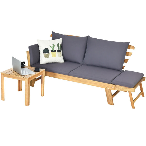 Adjustable Patio Convertible Sofa - Gray