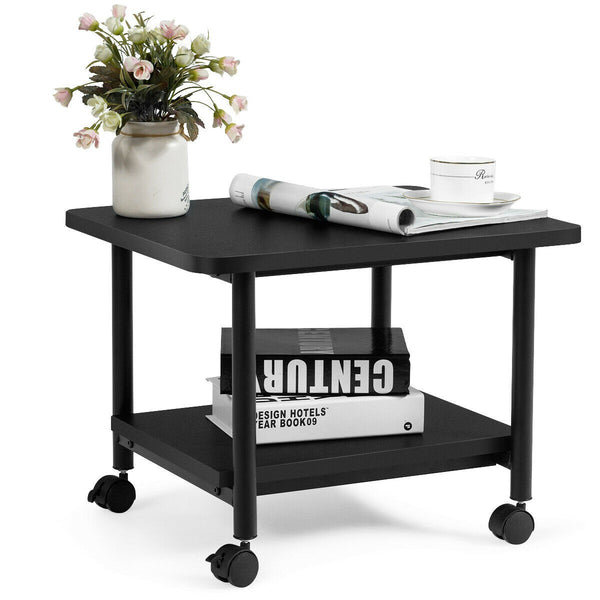 Printer Stand with Wheels - Black