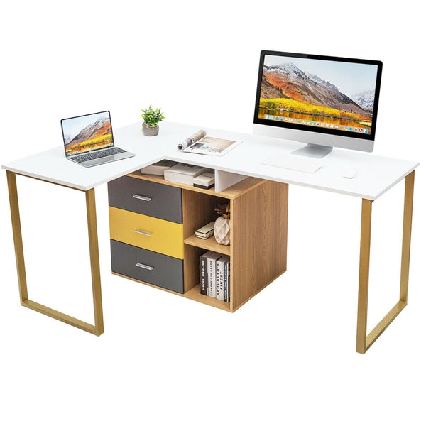 L Shaped Adjustable Computer Writing Desk