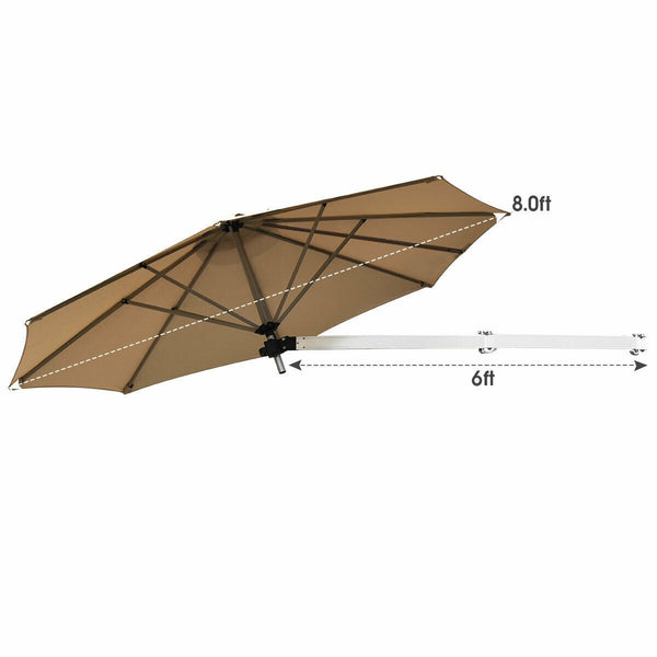 8ft Wall Mounted Patio Umbrella - Beige