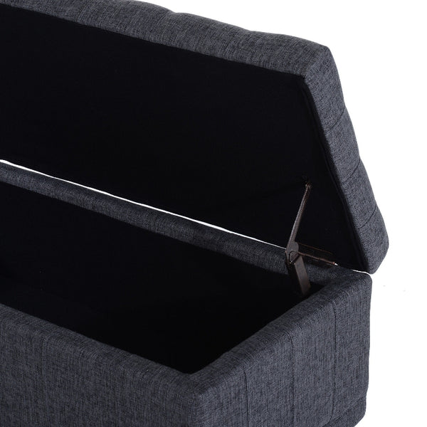 Tufted Storage Bench - Gray