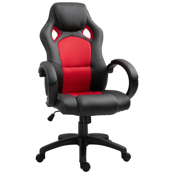 High Back Executive Home Office Chair - Black & Racing Red