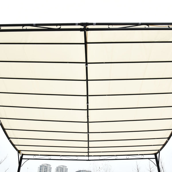 10x10 ft  Steel Gazebo Sun Shelter Porch Cover - Cream White