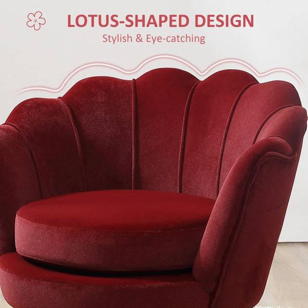 Modern Velvet-Touch Accent Chair - Wine Red