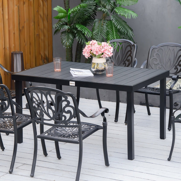 Outdoor Patio Dining Table for 6 - Black