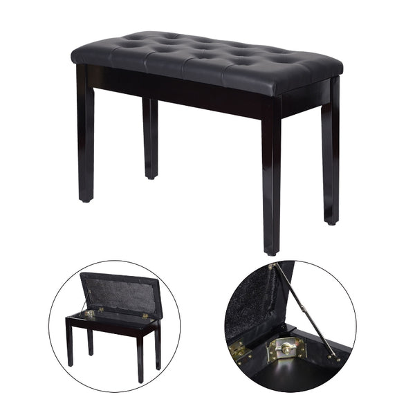 Storage Piano Bench - Black
