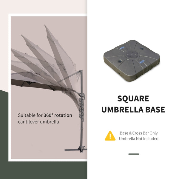 Square Cantilever Patio Umbrella Base - Coffee