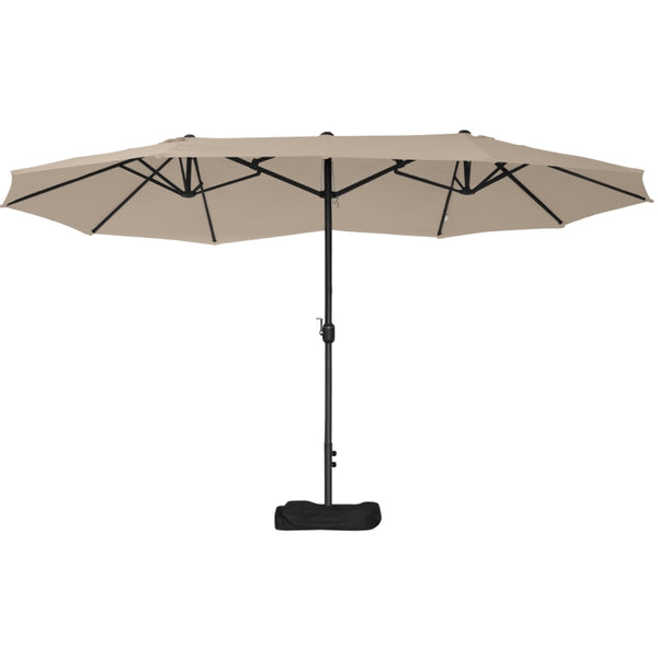15' Outdoor Patio Umbrella with Twin Canopy - Khaki