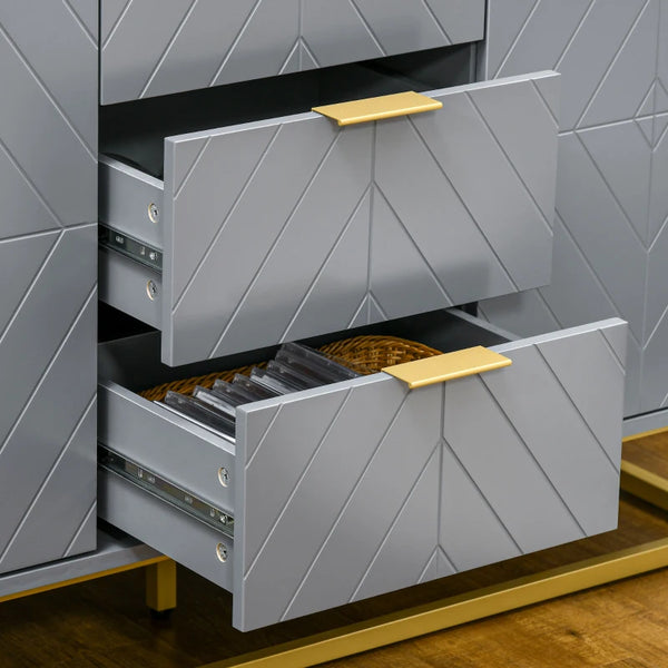 3-Drawer Modern Sideboard Storage Cabinet - Gray