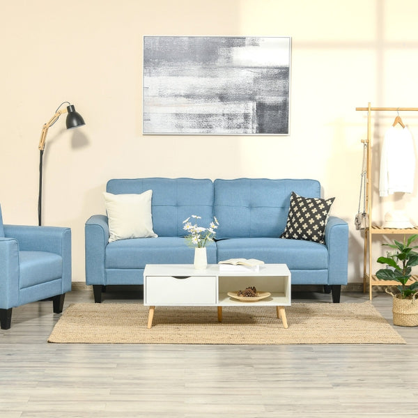 Mid-Century Loveseat Sofa - Blue