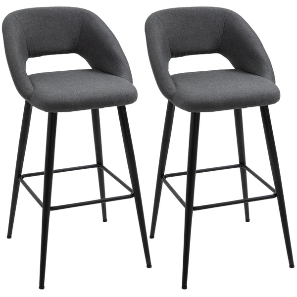 Set of 2, 29.5" Pub Chairs - Gray