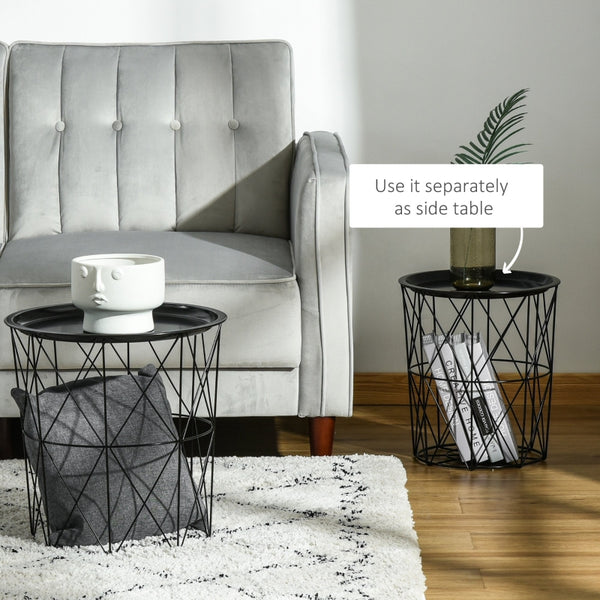 3pc Nesting Tables with Storage - Black