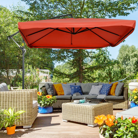 9ft Patio Offset Cantilever Umbrella - Wine Red