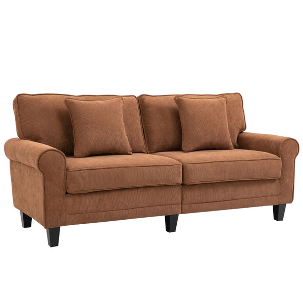 Modern 3-Seater Sofa - Brown