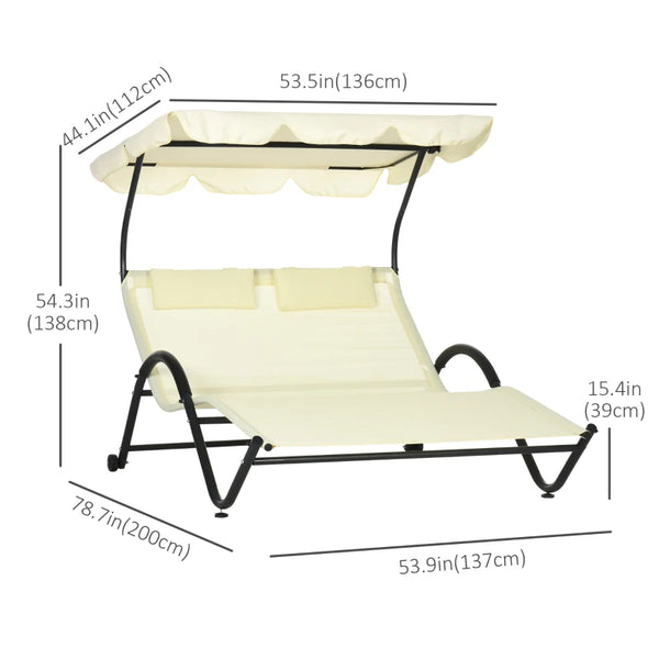 Outdoor Patio Chaise Lounge Chair - Beige