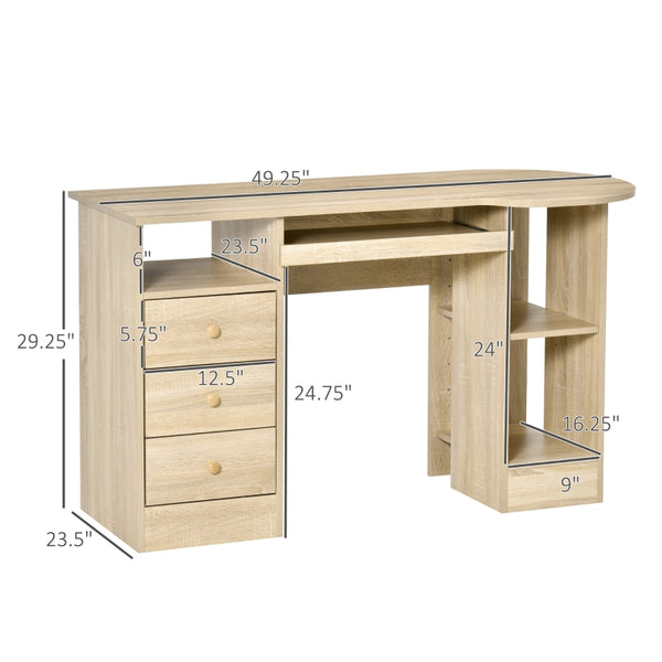 Computer Desk with Storage - Natural