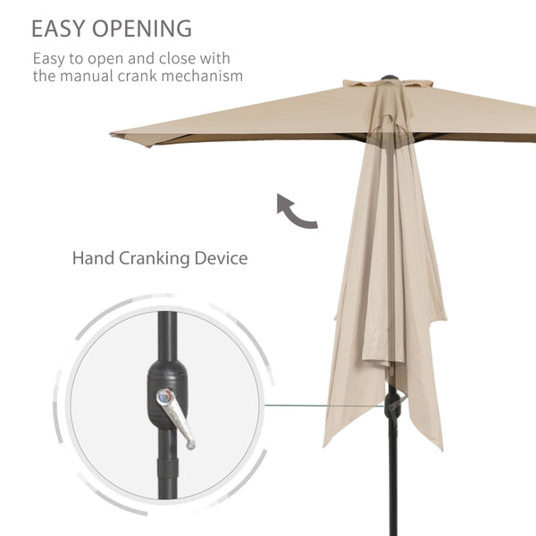 8ft Half Round Outdoor Umbrella Parasol - Beige