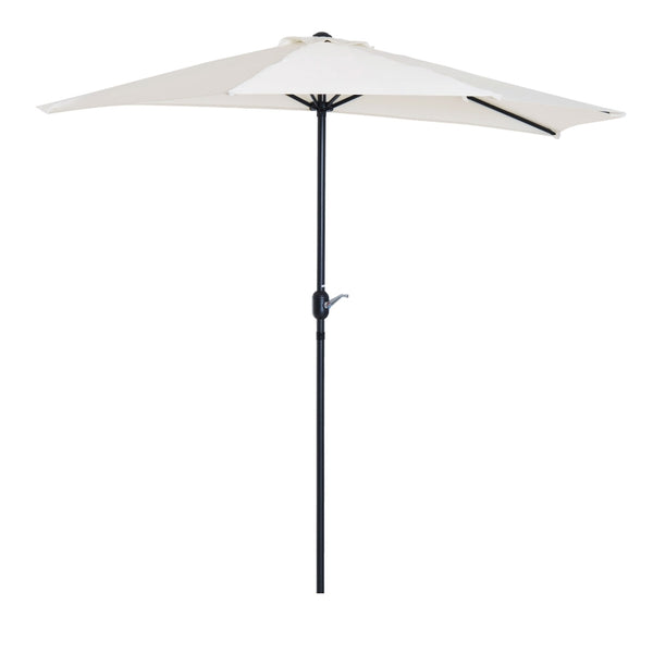 9' Half Round Outdoor Parasol Wall Umbrella - Cream White