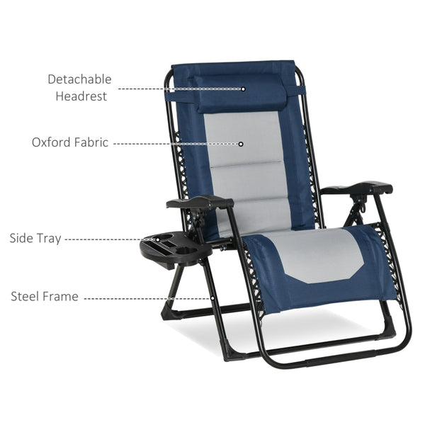 Foldable Reclining Lounger Chair - Blue