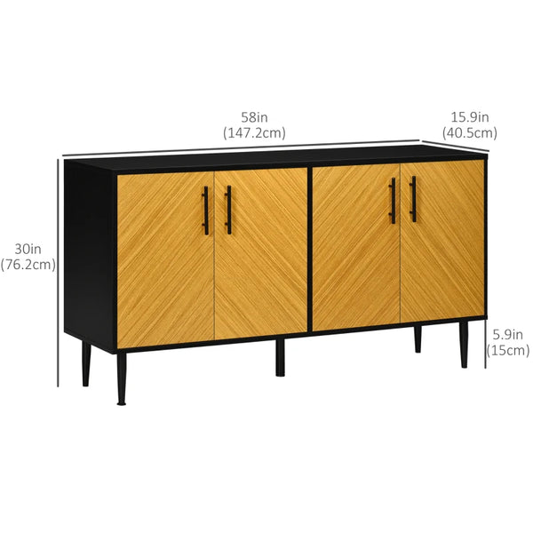 Sideboard Buffet Storage Cabinet - Yellow