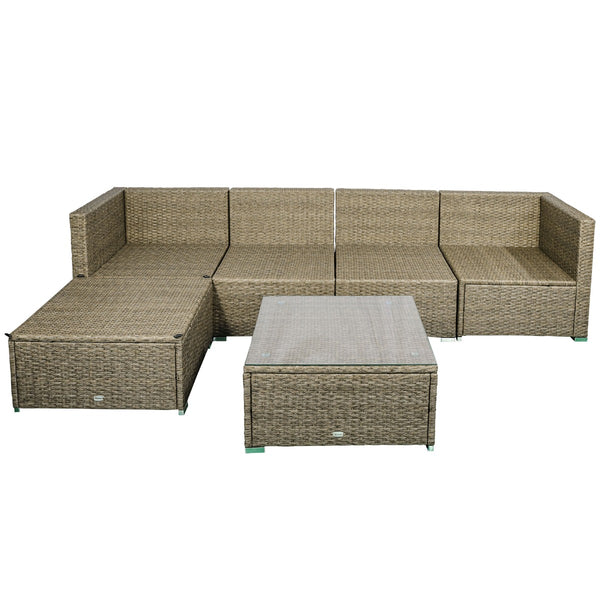 6pc Outdoor Rattan Sofa Furniture Set - Navy Blue