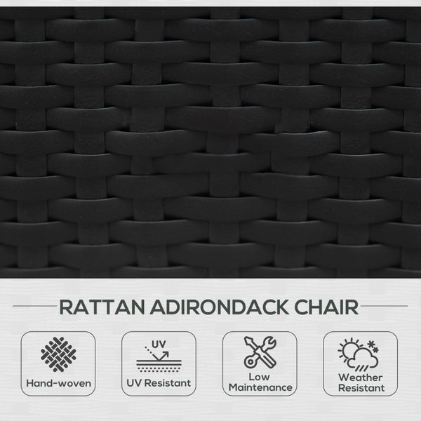 Patio Rattan Adirondack Chair - Red