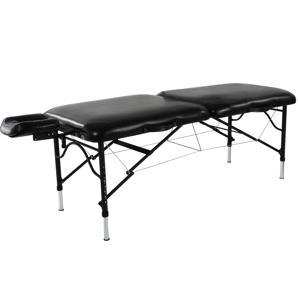 StratoMaster 30" LX Premium Portable Massage Table Package, Black with Memory Foam