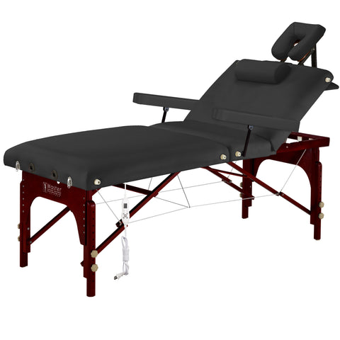 Montclair 30" Pro Heated Therma Top Portable Massage Table Package, Black with Memory Foam