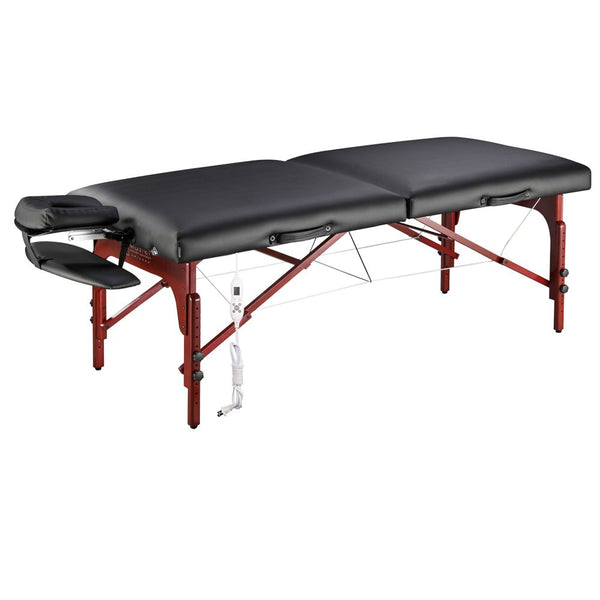 Montclair 31" LX Heated Therma Top Premium Portable Massage Table Package, Black with Memory Foam