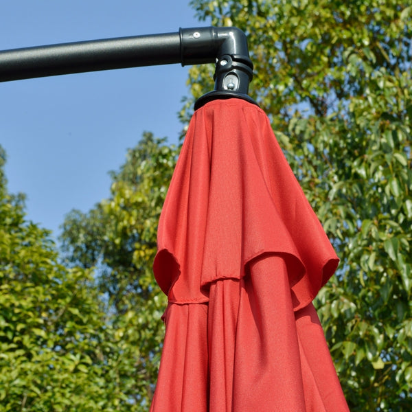 11 Ft. Offset Hanging Patio Umbrella - Red
