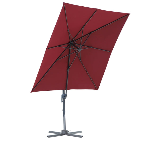 8‘x8’ Square Patio Offset Hanging Cantilever Umbrella - Wine Red