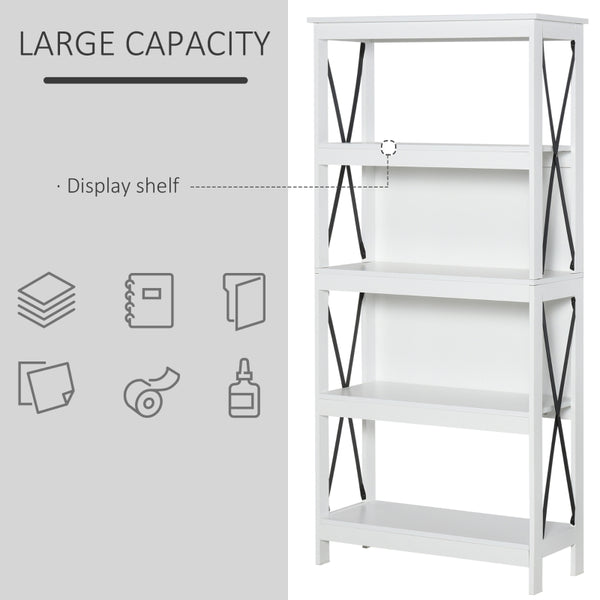 4-Tier Bookcase Display Shelf - White