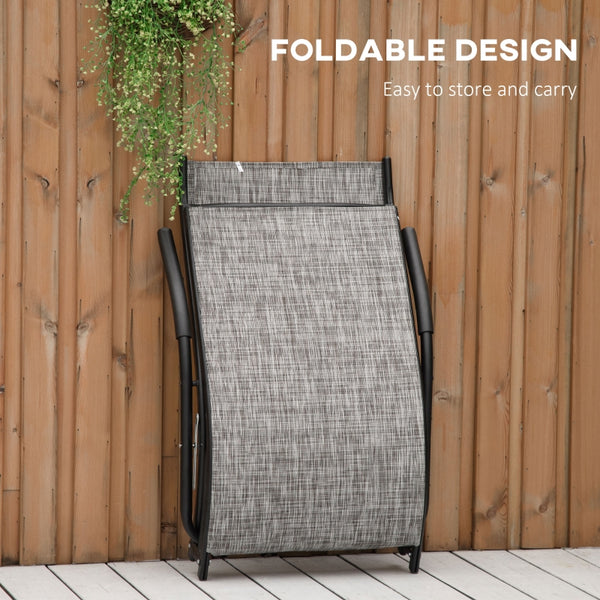 Outdoor Lounge Chair with Armrest - Gray