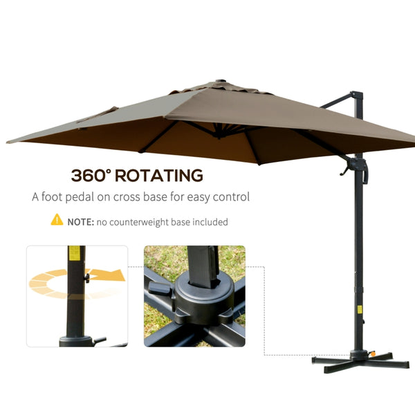 10ft. Rotatable Square Top Cantilever Umbrella - Coffee